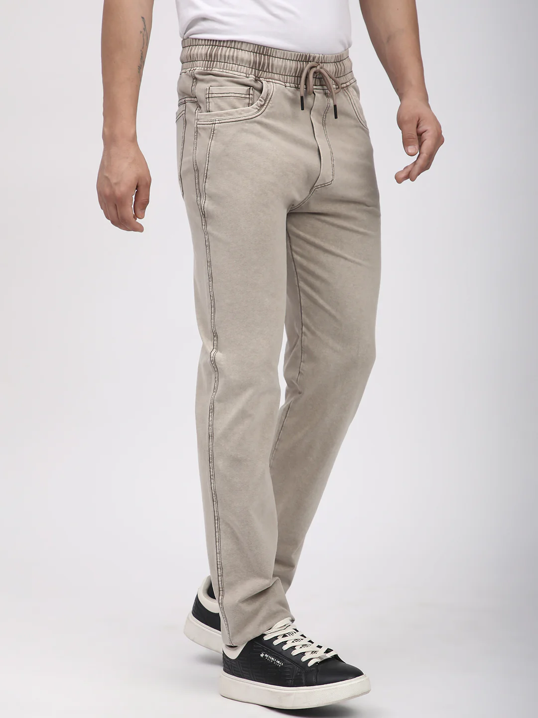 Acid Washed Lower for Men (Ecru) - Image 4