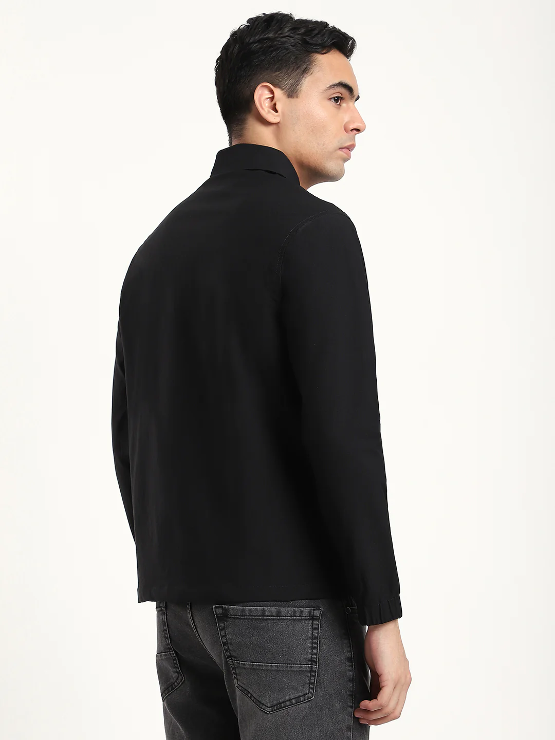 Black Lightweight Windbreaker Jacket - Image 4