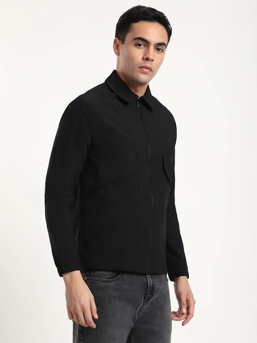 Black Lightweight Windbreaker Jacket - Image 5