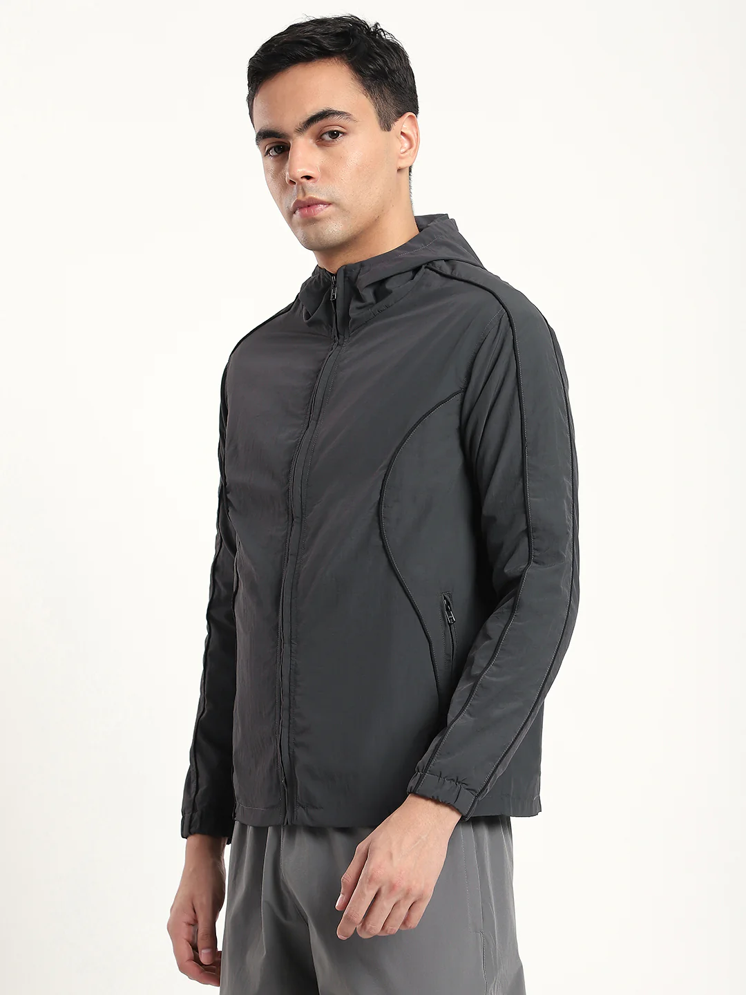 Charcoal Grey AeroFlex Windbreaker Jacket - Image 4