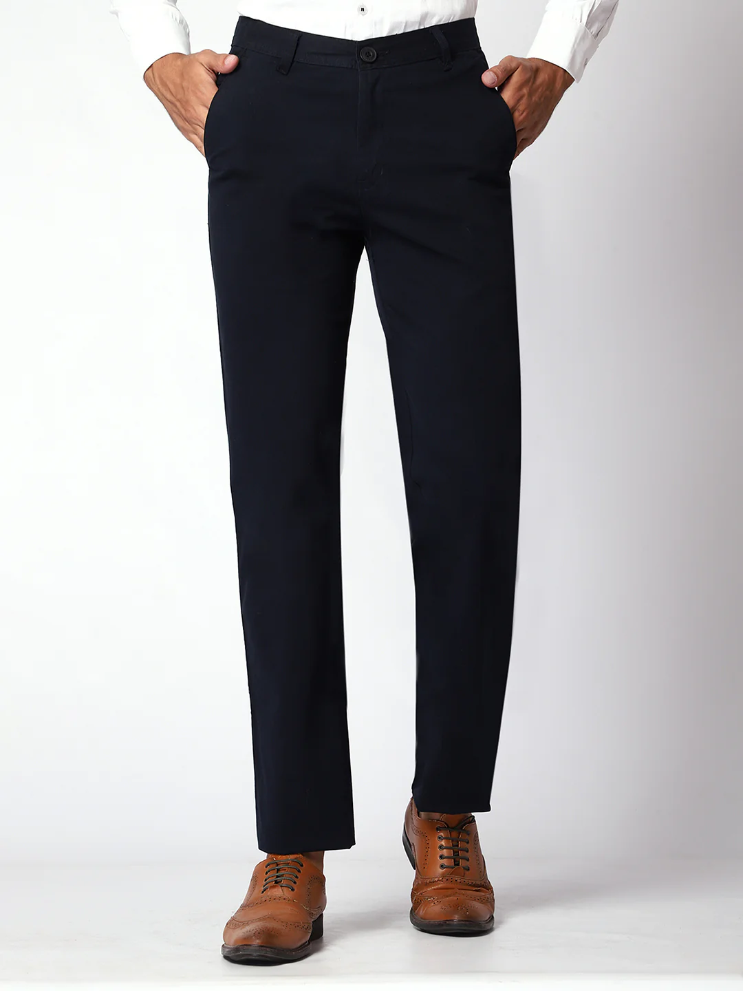 Navy Blue Casual Chinos For Men. - Image 2