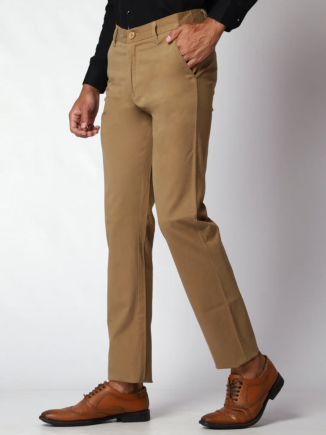 Khakhi Casual Chinos For Men. - Image 4