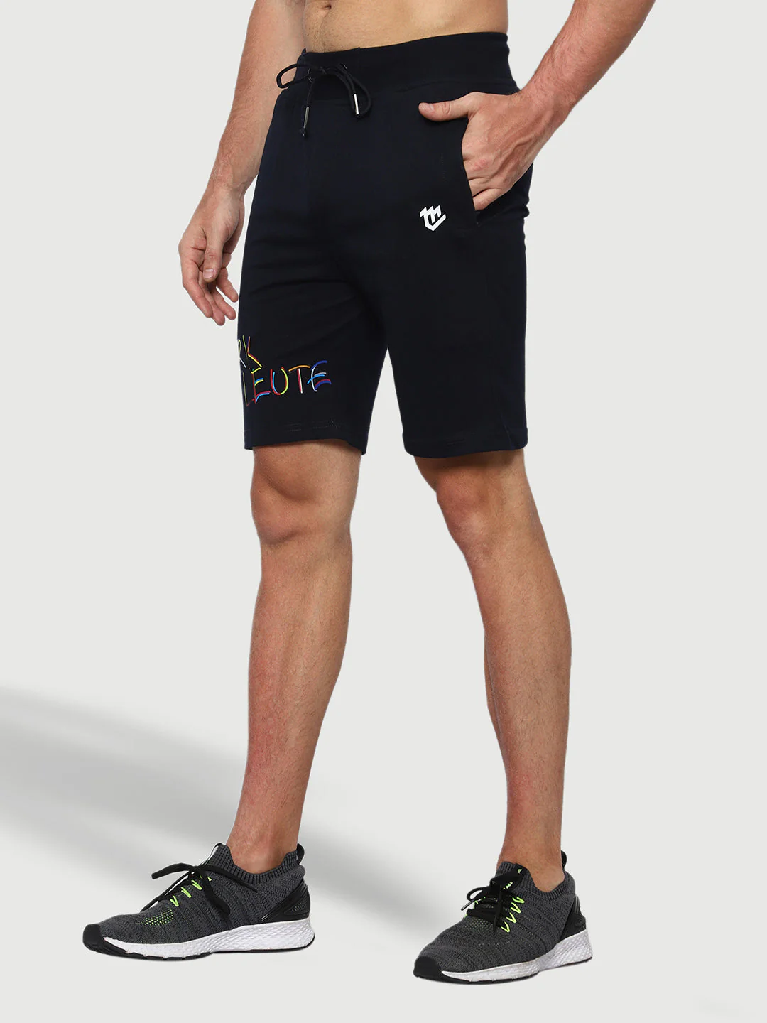 Solid Navy Blue Shorts For Men - Image 2