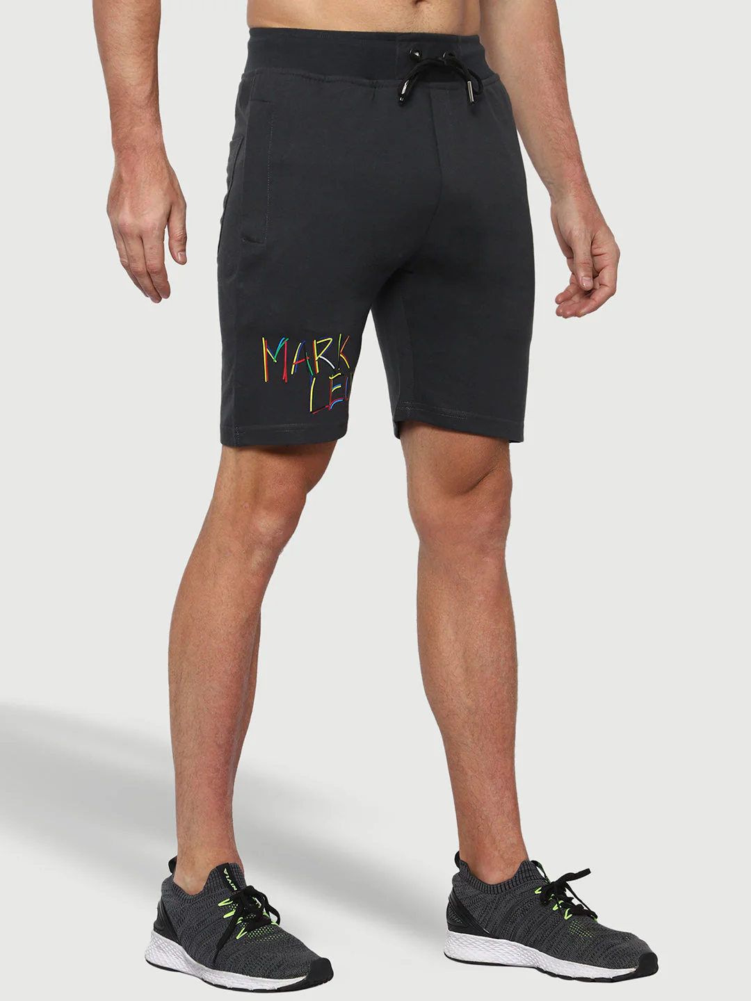 Solid Charcoal Grey Shorts For Men - Image 3