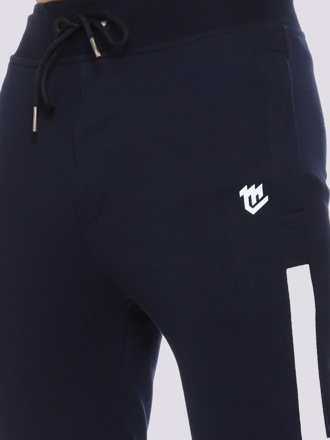 Navy Blue Close Bottom Cotton Track Pant for Men - Image 4