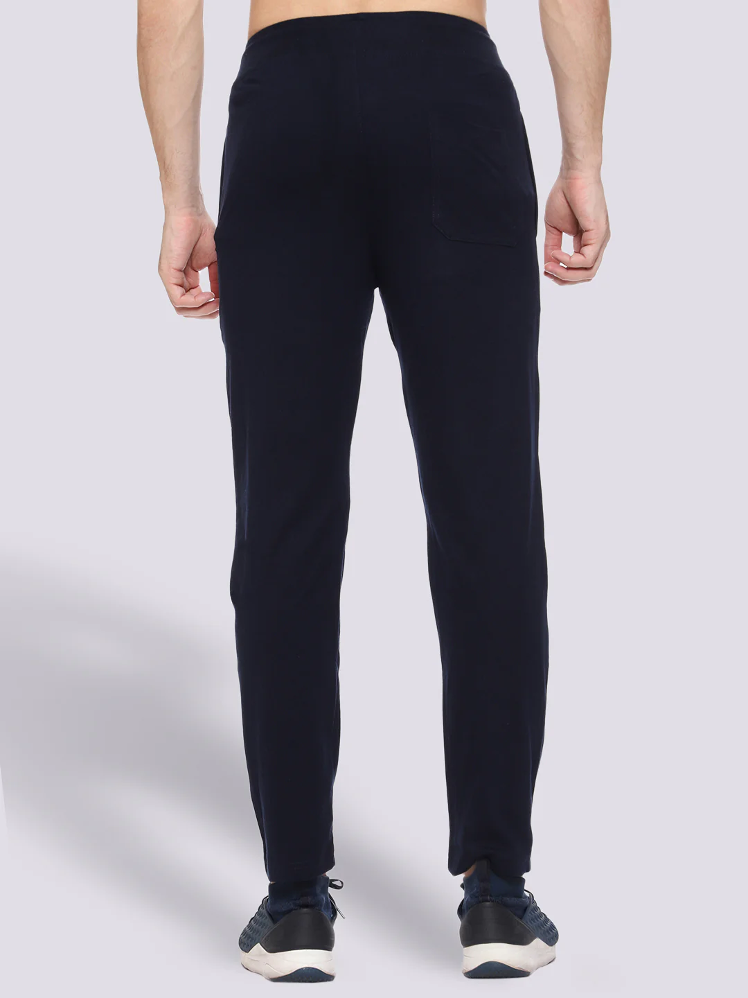 Blue Front Stripe Cotton Track Pant for Men - Image 5