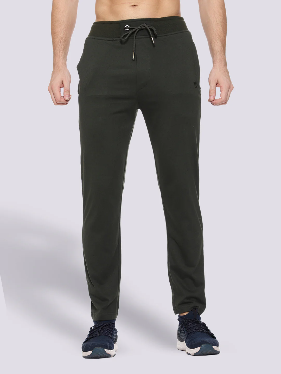 Olive Green Side Stripe Cotton Track Pant for Men - Image 2