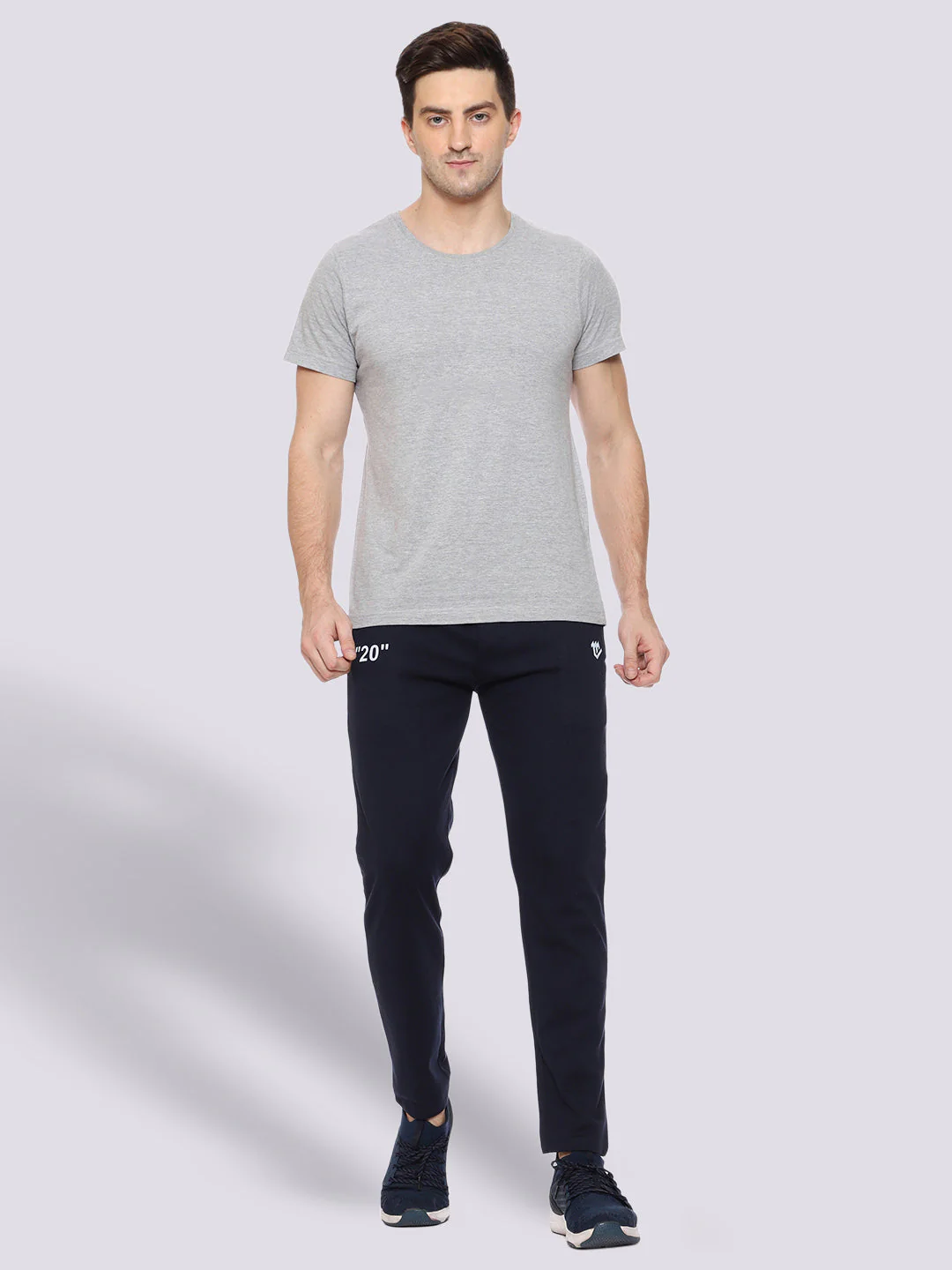 Navy Blue Reflector Cotton Track Pant For Men - Image 5