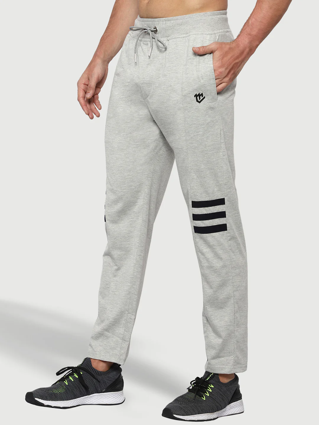 Grey Cotton Track Pant For Men - Image 2