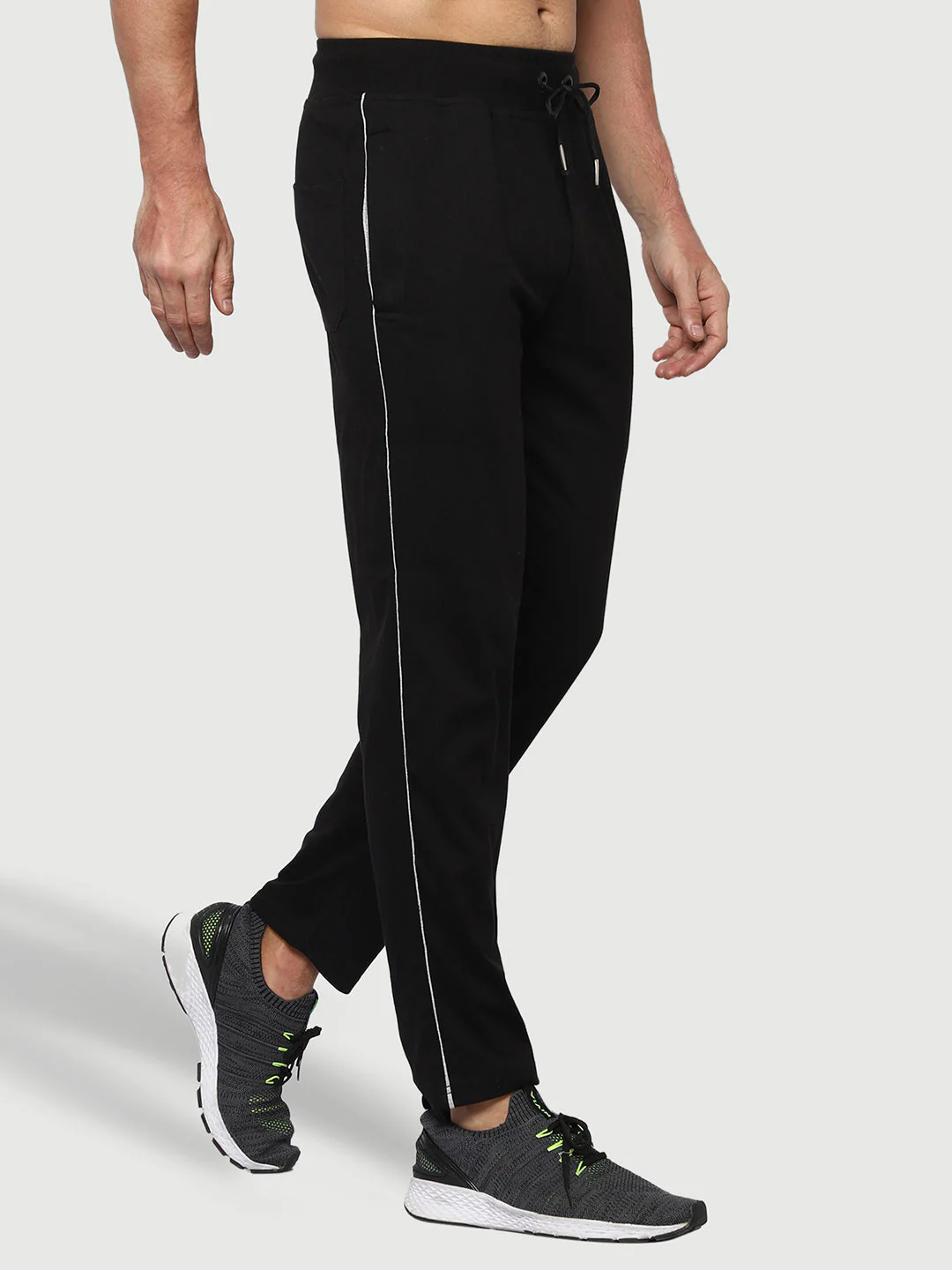 Black Cotton Track Pant For Men - Image 3