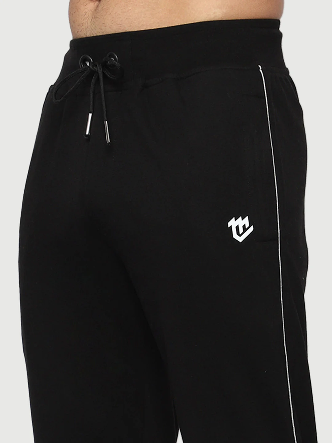 Black Cotton Track Pant For Men - Image 5