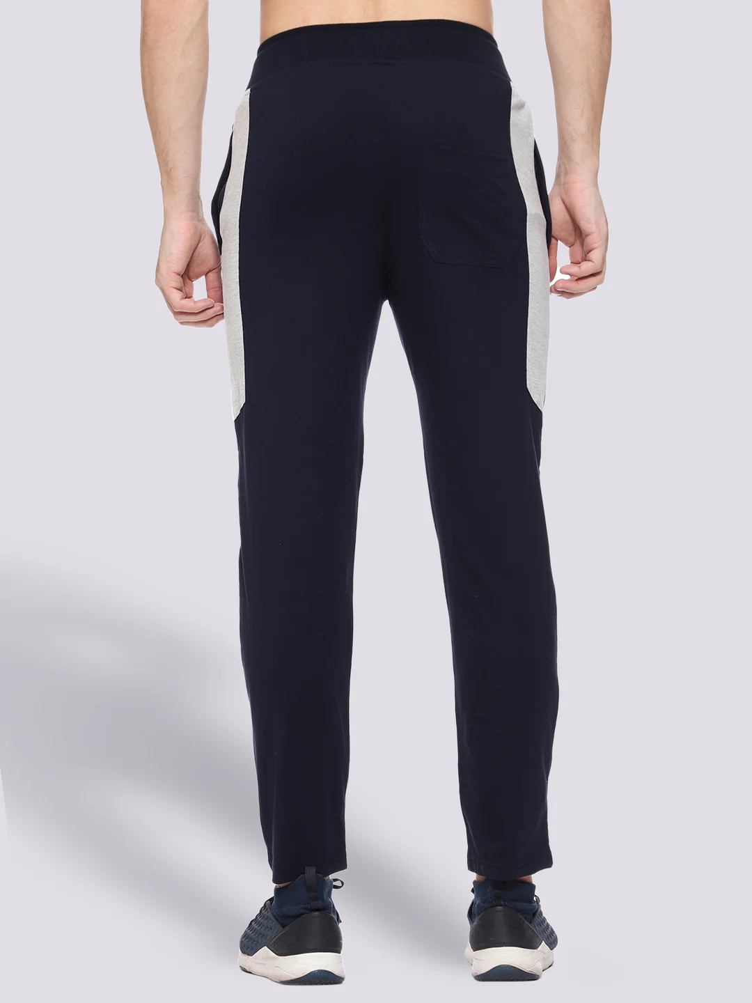 Blue Color-Blocked Cotton Track Pant for Men. - Image 4