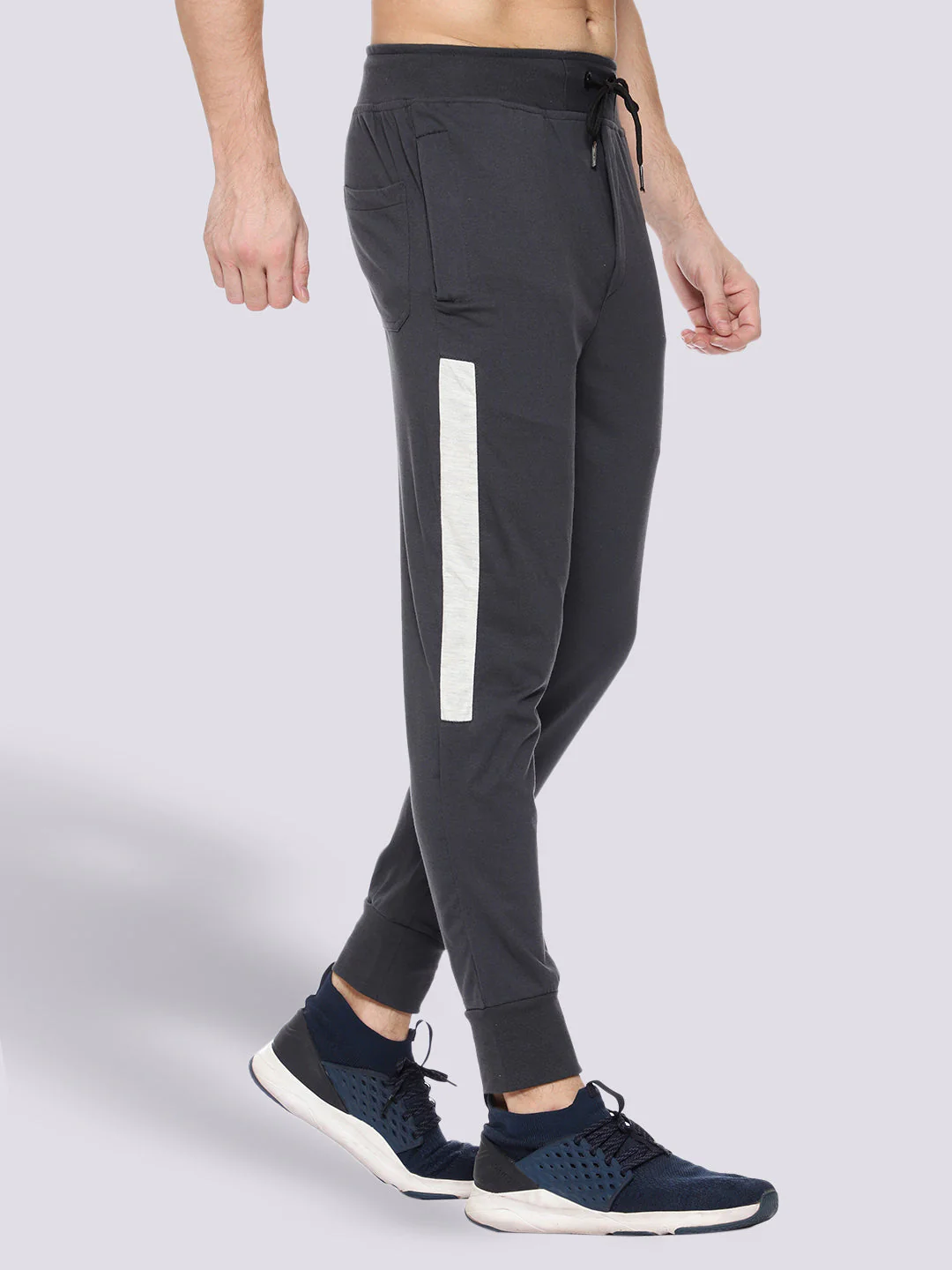 Charcoal Grey Close Bottom Cotton Track Pant for Men - Image 4