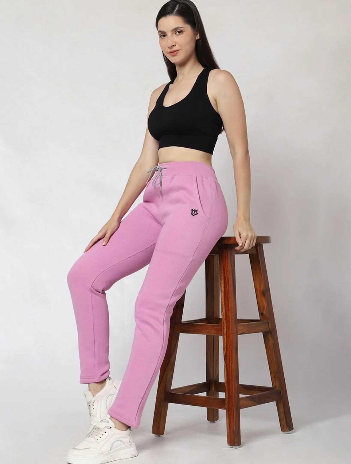 Pink Fleece Winter Track Pant for Women - Image 5