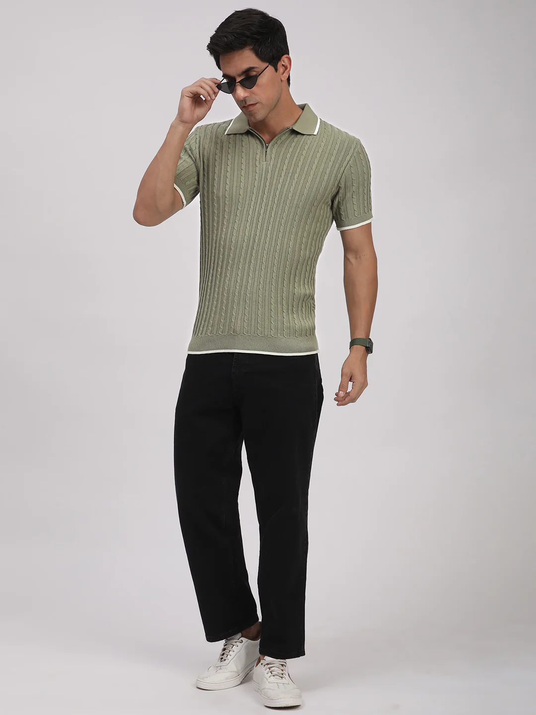Knitted T-Shirt for Men. (Pista) - Image 5
