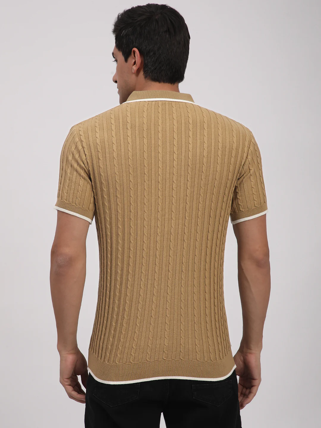 Knitted T-Shirt for Men. (Skin) - Image 4