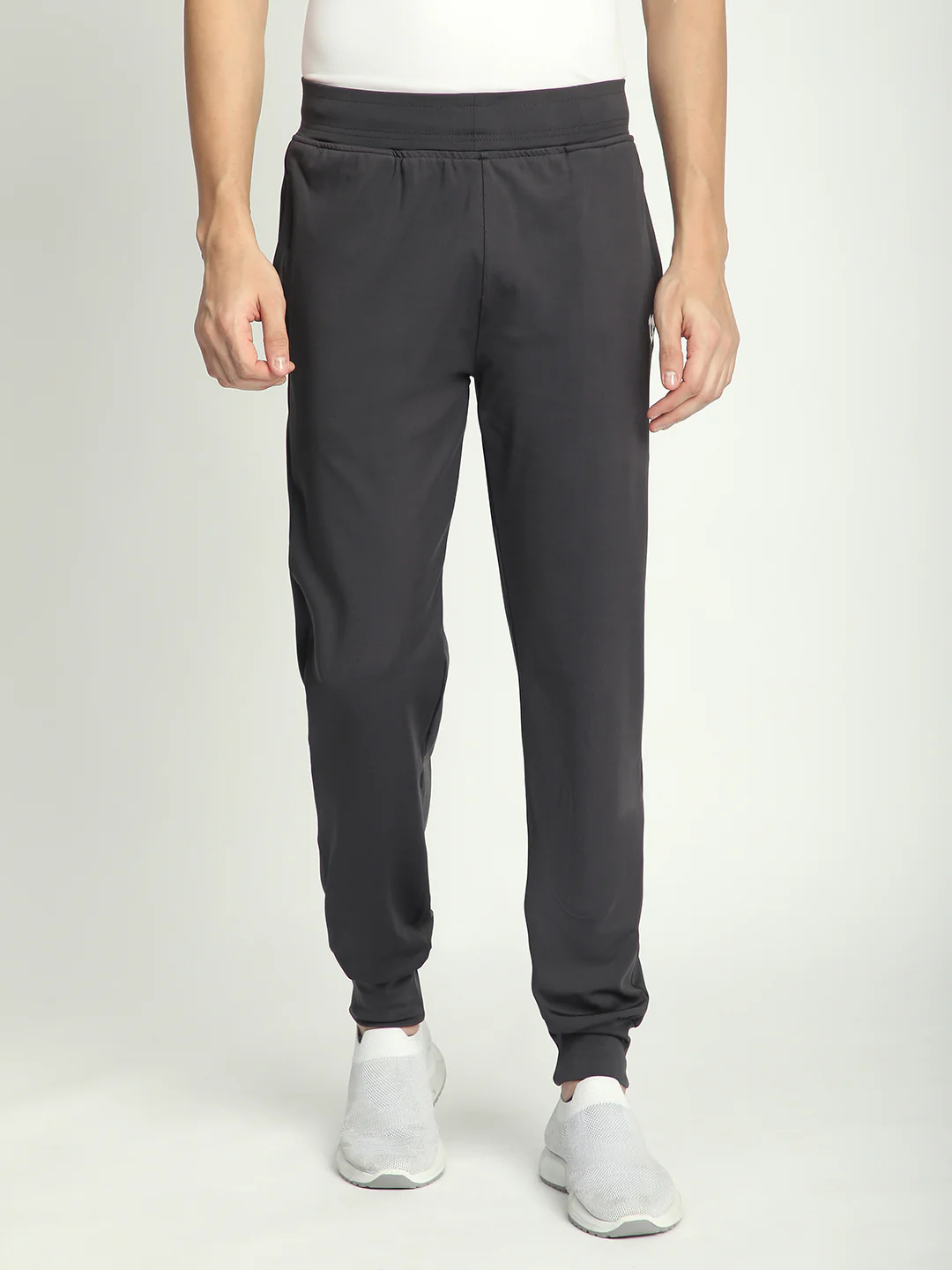 Rapid Dry Black Solid Track Pant for Men (Dark Grey)