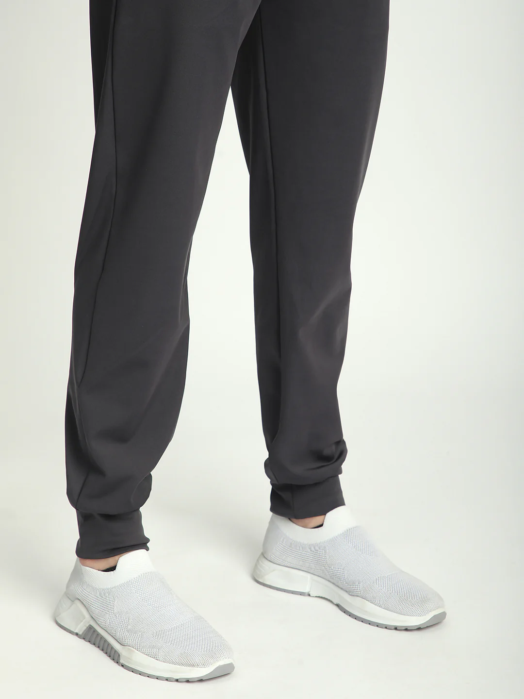 Rapid Dry Black Solid Track Pant for Men (Dark Grey) - Image 4