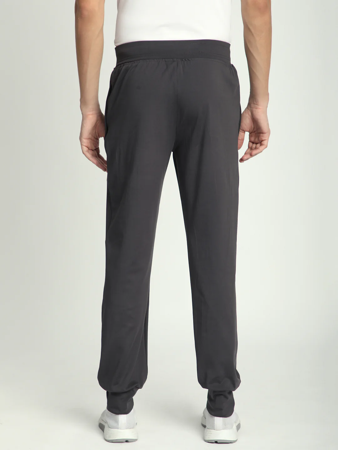 Rapid Dry Black Solid Track Pant for Men (Dark Grey) - Image 5