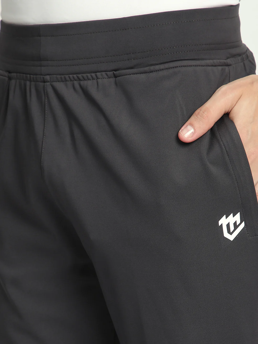 Rapid Dry Black Solid Track Pant for Men (Dark Grey) - Image 8