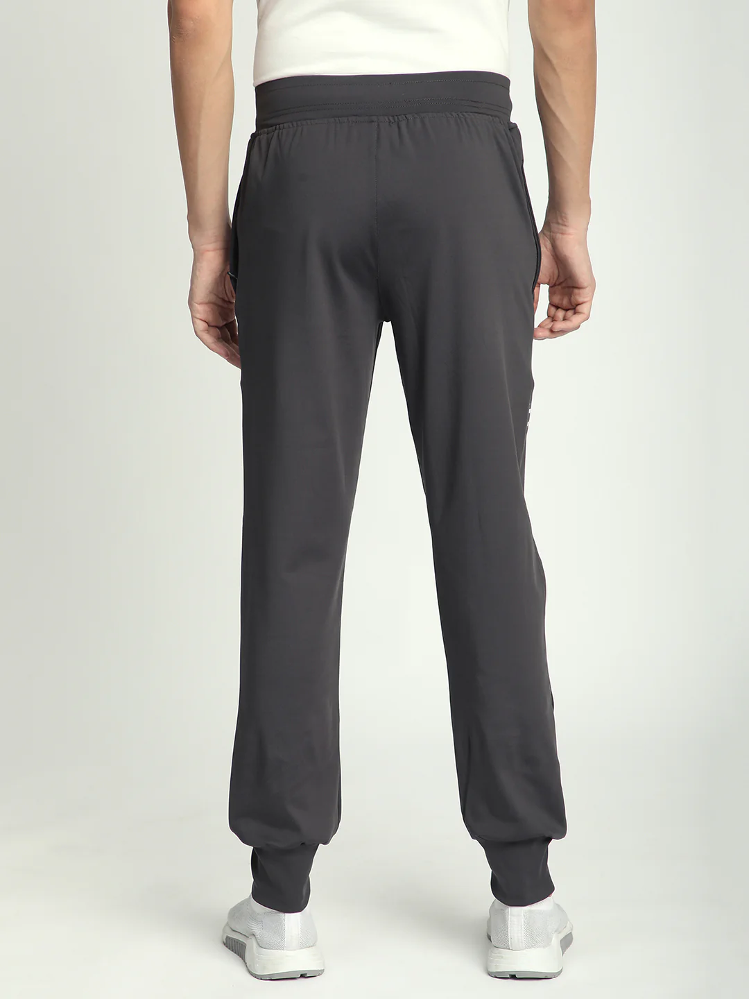 Rapid Dry Black Solid Track Pant for Men (Dark Grey) - Image 4