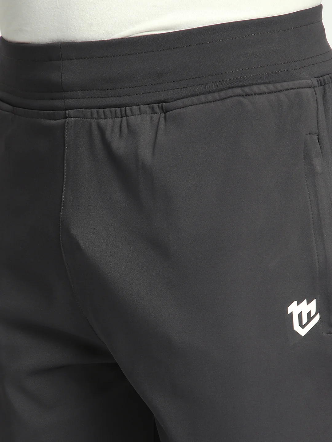 Rapid Dry Black Solid Track Pant for Men (Dark Grey) - Image 5