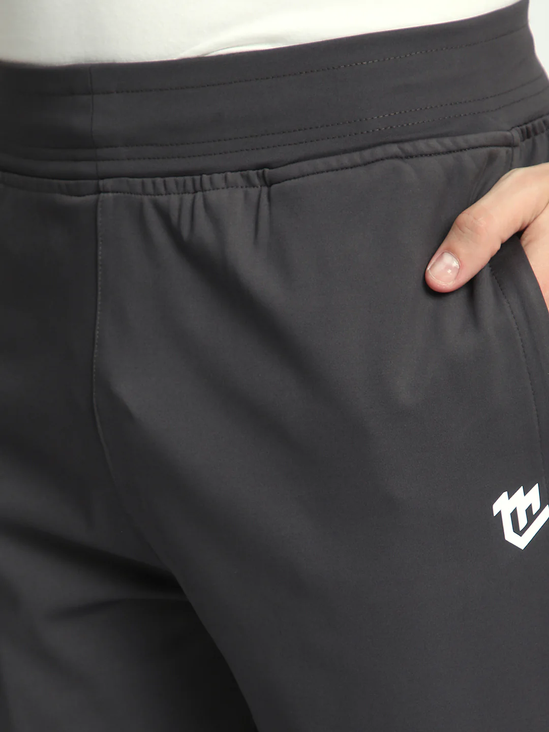 Rapid Dry Black Solid Track Pant for Men (Dark Grey) - Image 6