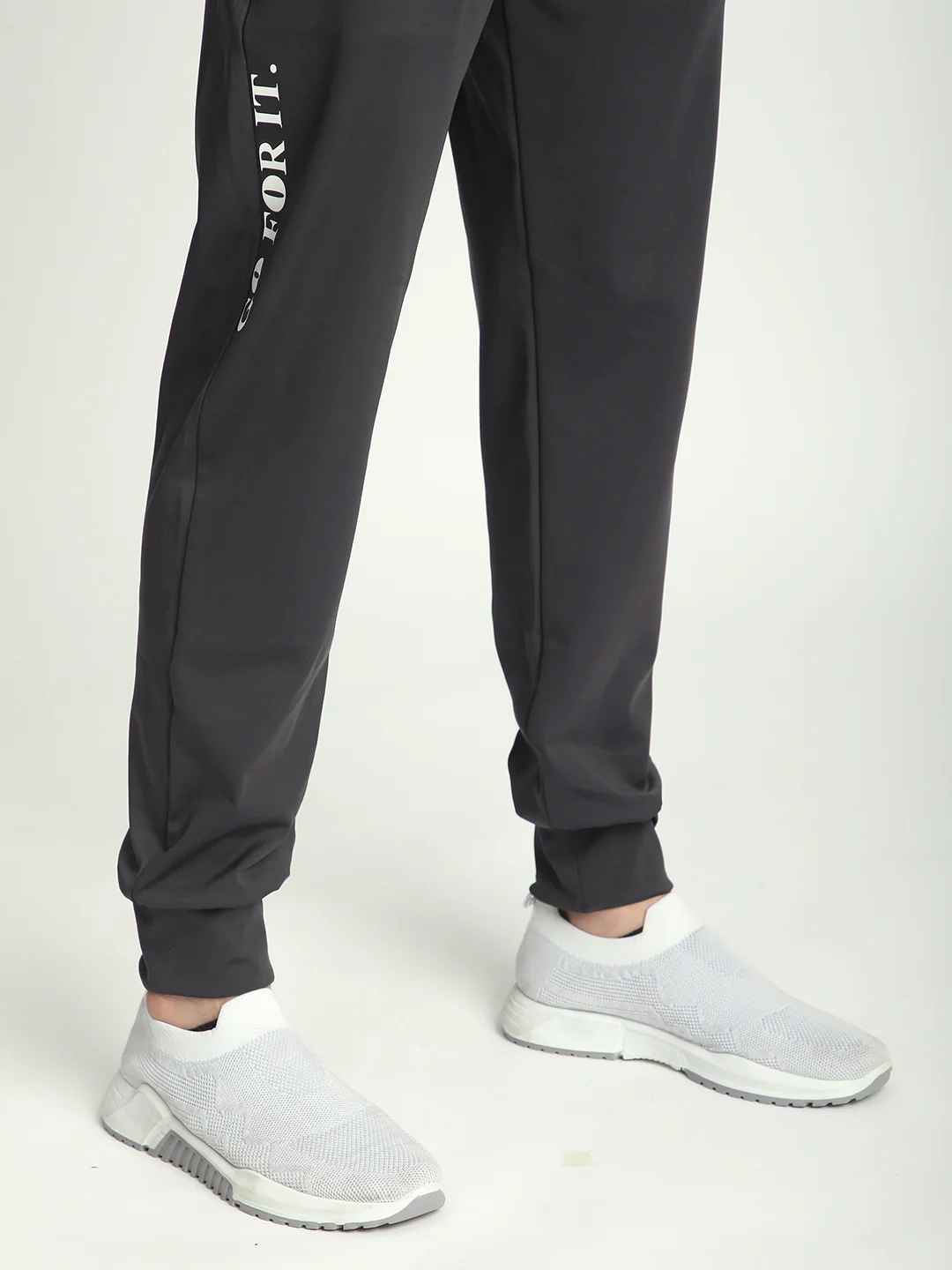 Rapid Dry Black Solid Track Pant for Men (Dark Grey) - Image 7
