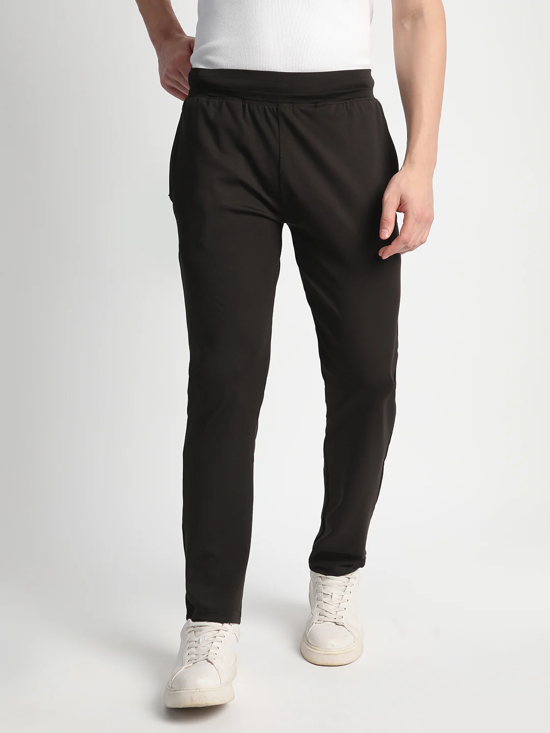 Rapid Dry Black Solid Track Pant for Men. (DRITX)