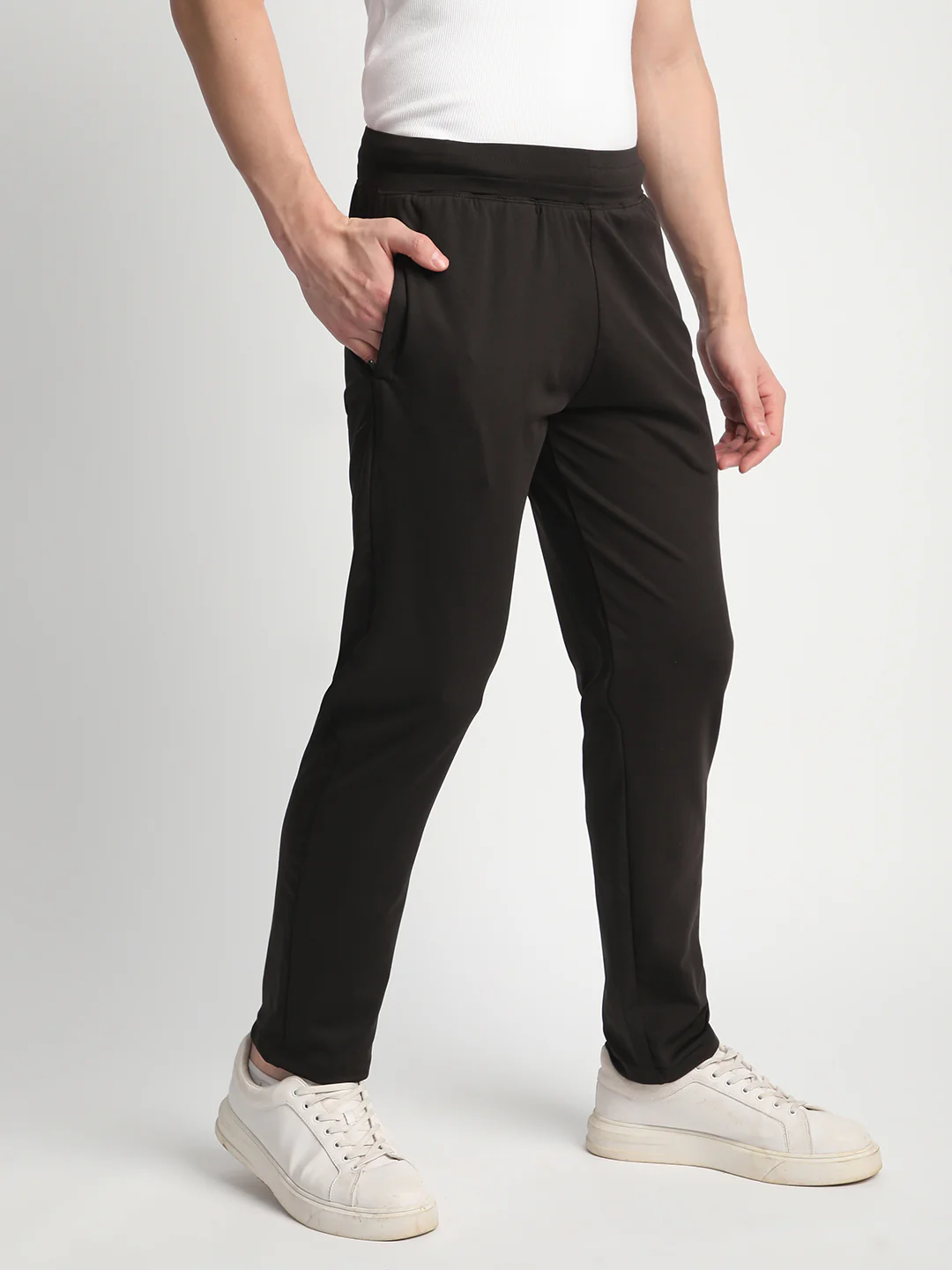 Rapid Dry Black Solid Track Pant for Men. (DRITX) - Image 4