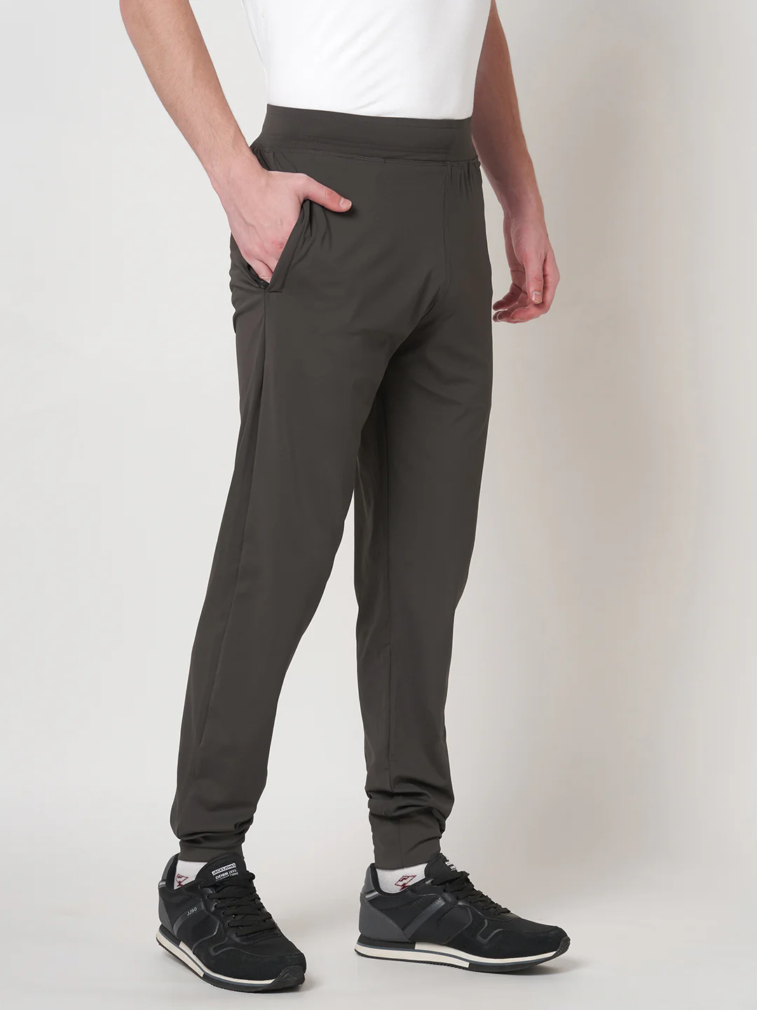 Rapid Dry Brown Solid Track Pant for Men (BROWN) - Image 4