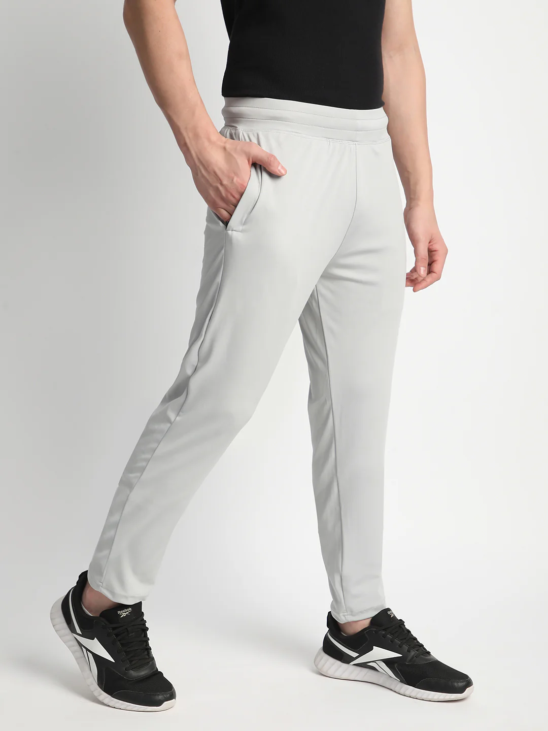Rapid Dry Grey Solid Track Pant for Men (DRITX) - Image 2