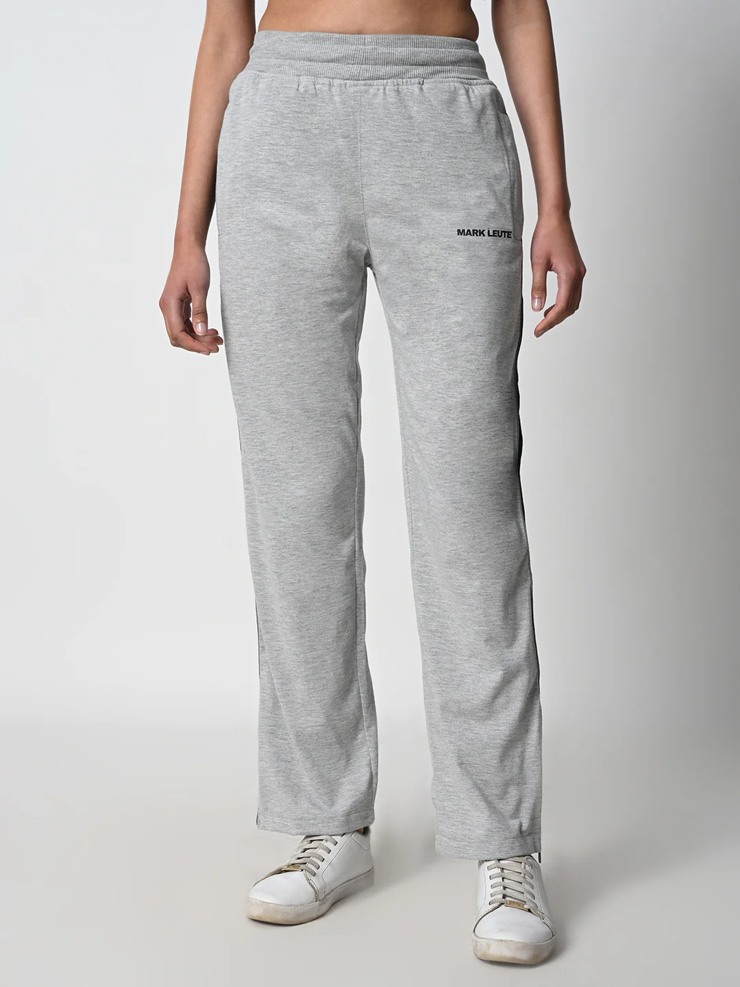 Reflective Side Stripe Cotton Track Pant for Women (Grey) - Image 4