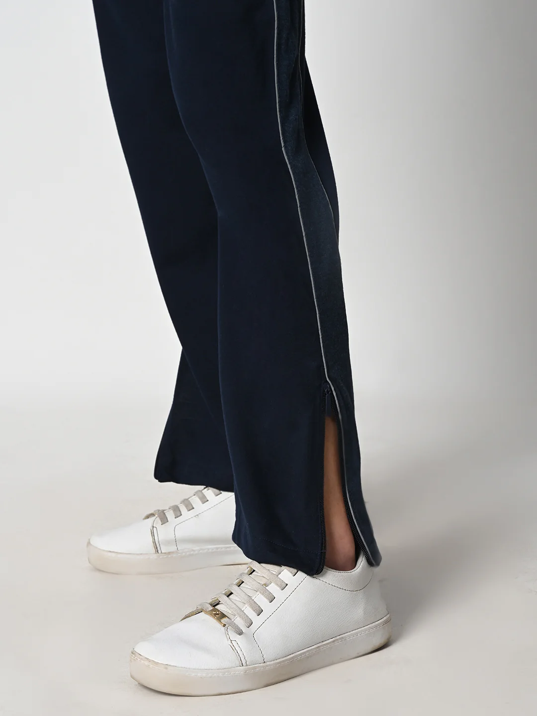 Reflective Side Stripe Cotton Track Pant for Women (Navy Blue) - Image 6