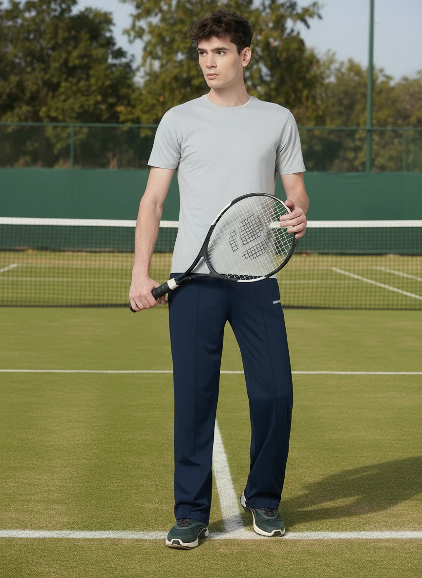 Straight Fit Rapid Dry Track Pant (Navy Blue)