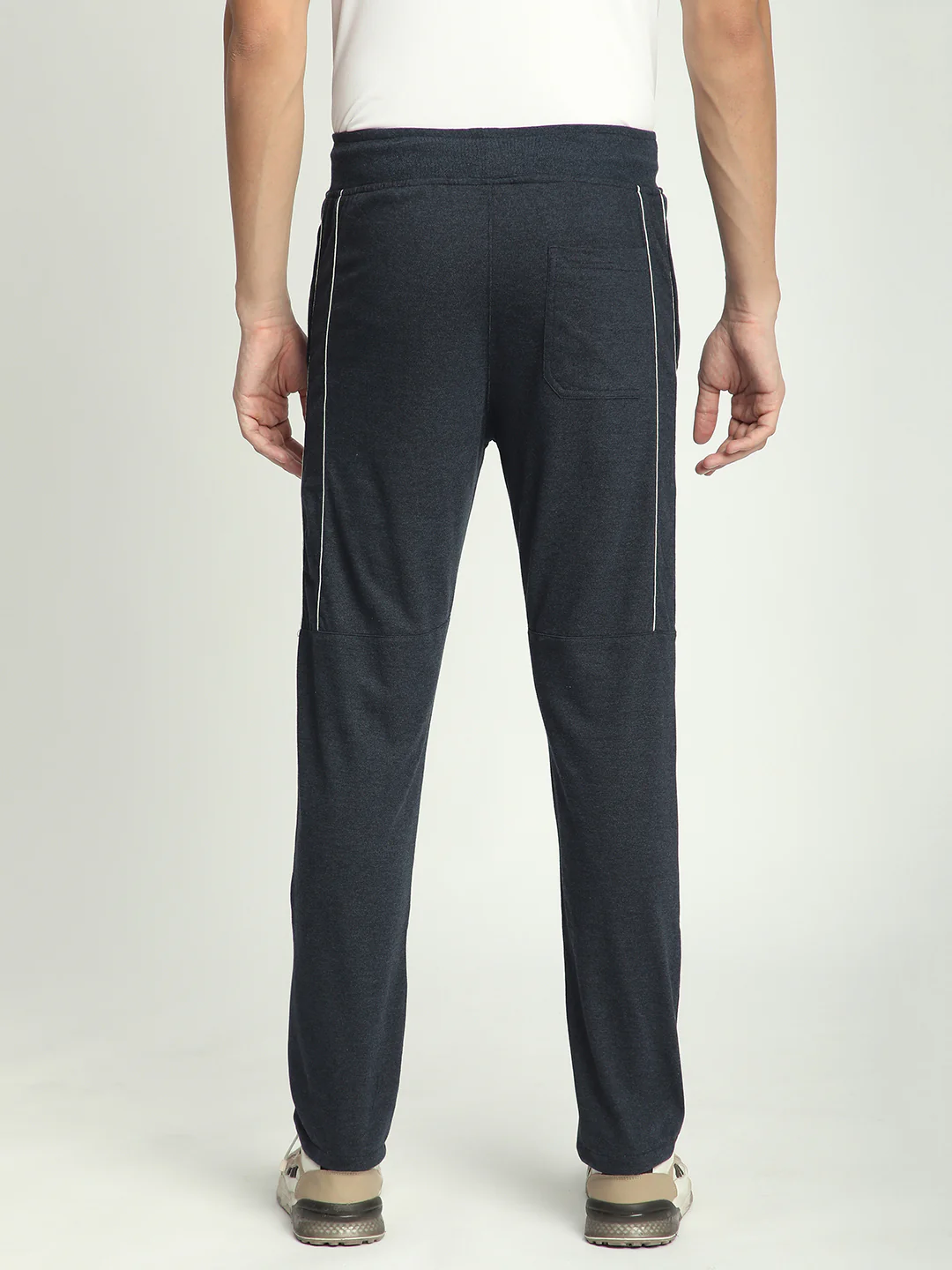Stylish Melange Blue Cotton Track Pant For Men - Image 2