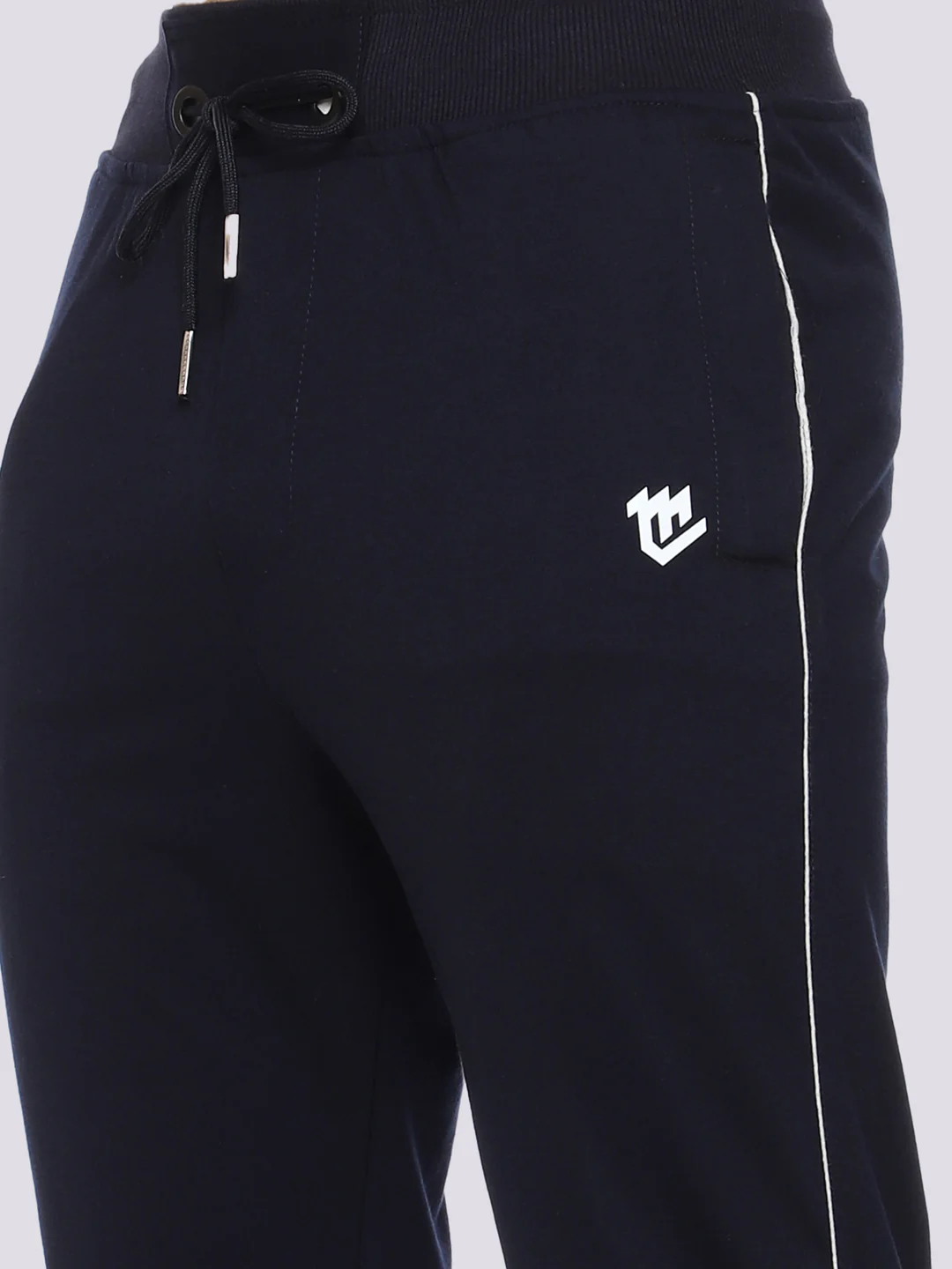 Navy Blue Cotton Track Pant For Men - Image 5